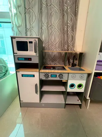 Wooden Play Kitchen Set with Oven, Sink and Accessories