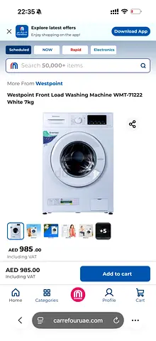Front-load washing machine in excellent working condition