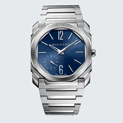 Bvlgari Octo Finissimo Stainless Steel Mens Watch - Blue Dial