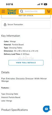 Bedroom dressing table with mirror and stool