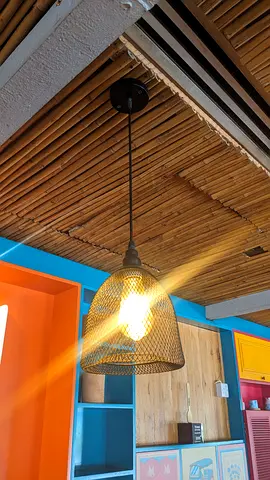 Industrial mesh pendant ceiling lamp - used, working in good Condition. (6 Pcs)