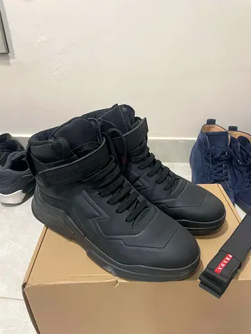 Prada Polarius Black High Top Sneakers size 10 1/2