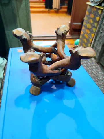 Wooden Four Figures Intertwined 16cm height