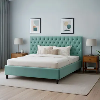 ✅ Brand New Luxury Velvet Bed King Size with Spring Mattress