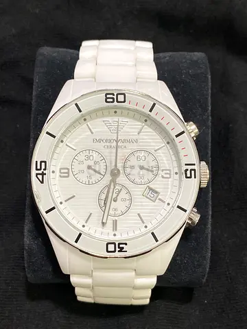 White ceramic Emporio Armani chronograph 111110