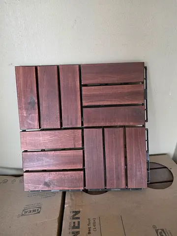 10 packs of 9 tiles Set of Wooden Interlocking Deck Tiles (IKEA Runnen) -30X30Cm (AED 45.00 per pack
