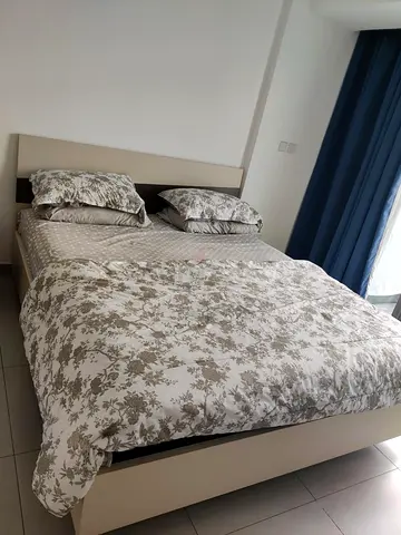 189x210size bed frame with mattress and bedding - excellent condition (without matress)