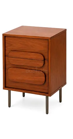 Two West elm Mid-century Modern Wooden Nightstands with Two Drawers