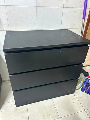 IKEA three-drawer black dresser (used)