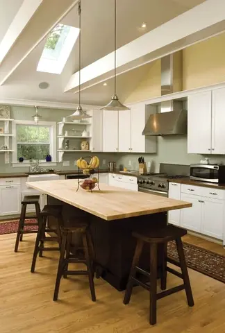 Solid Wood Kitchen Island - Rustic Modern