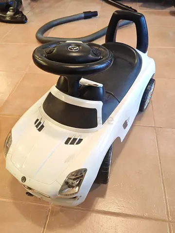 White Mercedes-style Ride-On Push Car for Toddler - Good Used Condition