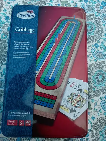 Pavilion Classic Cribbage Board Game in Tin - Complete Set