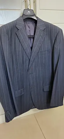 Mens Navy Pinstripe Suit Jacket - Single Breasted Blazer