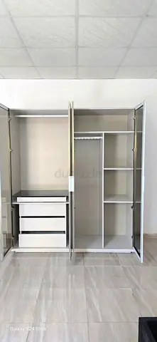 Large 4-Door Mirrored Wardrobe - Good Condition