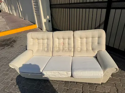 Beige 3-Seater Fabric Sofa in Good Used Condition