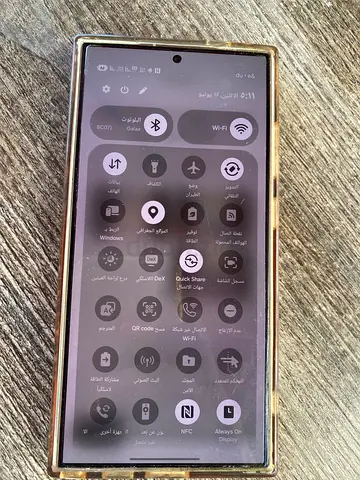 Samsung Galaxy phone in clear case — used, screen working
