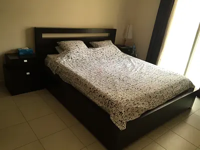 Solid bed Frame with side tables -  Home Center  original price 4500 AED