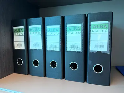 Set of 5 ALBA Rado Black Lever Arch File Binders - Good Condition