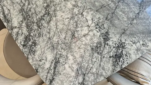 Huzaifa marble dining table 8 chairs