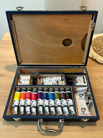 Van Gogh Watercolour Plastic Case Set /Van Gogh oil colour starter box XL | 12 x 40 ml + accessories