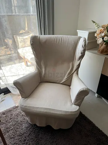 Ikea Strandmon Sofa Wing Chair Beige