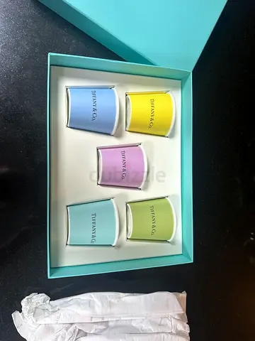 Set of 5 Tiffany  Co. Pastel Porcelain Cups — Excellent Condition