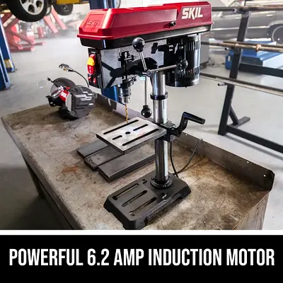 10-Inch Benchtop Drill Press 5-Speed Adjustable Table Height W/ Laser LED Light