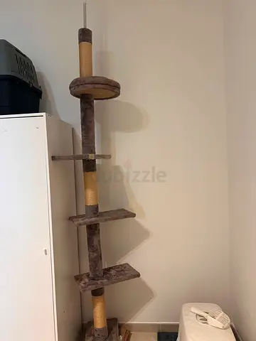 Tall multi-level cat tree with scratching posts