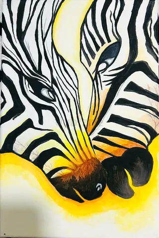 Zebra Hand Painted Canvas Art