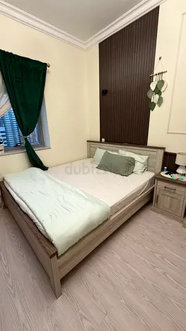 URGENT SALE!! King size wooden bed frame with mattress and bedside table - light oak
