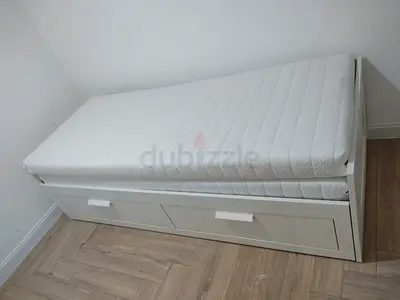 Ikea brimnes daybed frame with underneath storage 2 drawer with mattress,