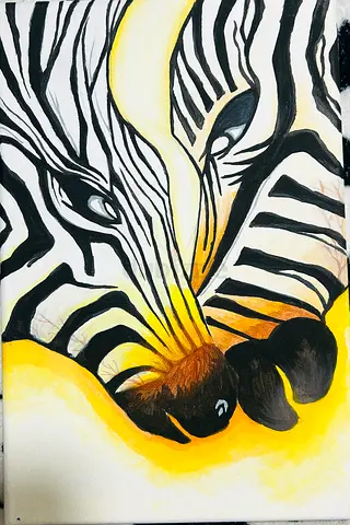 Zebra Hand Painted Canvas Art