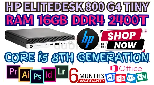 HP ELITEDESK 800 G4 TINY INTEL CORE i5 8TH GENERATION SSD 512GB NVME M2 RAM 16GB DDR4