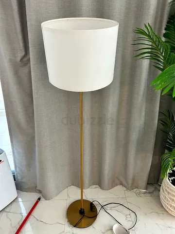 IKEA RINGSTA / SKAFTET Floor lamp (Gold Base + White Shade)