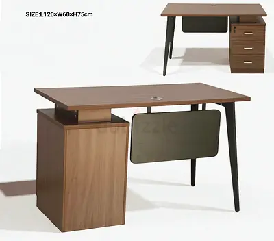 Wooden Office Desk with 3-Drawer Pedestal – L120 x W60 x H75 cm