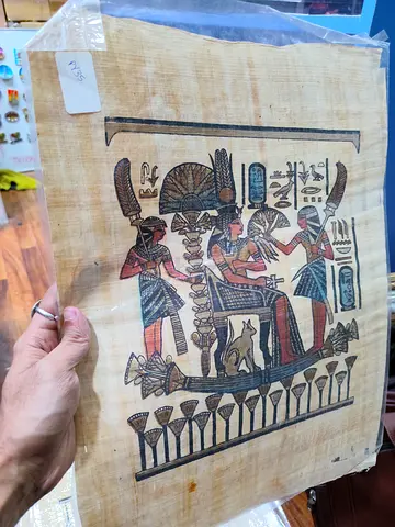 Hand-painted Egyptian Papyrus Artwork — Pharaoh Scene 45*33cm