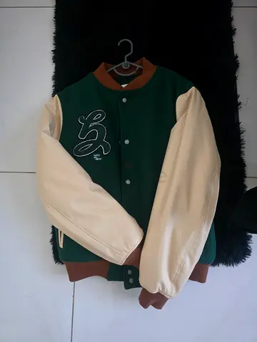 Green and cream varsity bomber jacket - size M men zara jacket brand new never worn