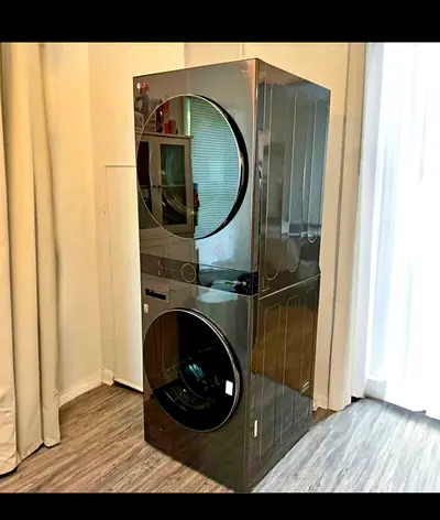 LG tower 19 kg washer and 16 kg dryer perfect working