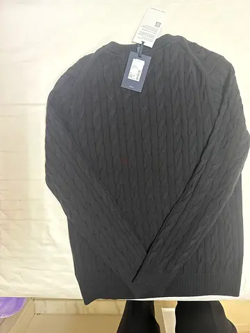 Tommy Hilfiger Men’s Dark Grey Cable Knit Sweater - BNWT, Size M