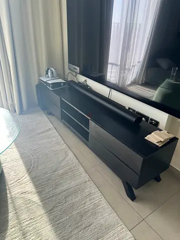 Dark wood TV unit / entertainment console in good condition