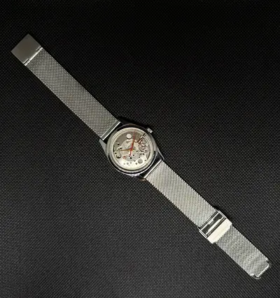 Vintage HMT Elegant Silver Skeleton Watch