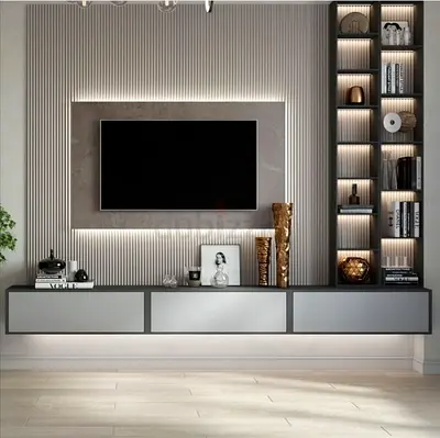 Modern Fluted Media Wall