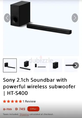 Sony 2.1ch Soundbar with Wireless Subwoofer HT-S400 - Good Condition