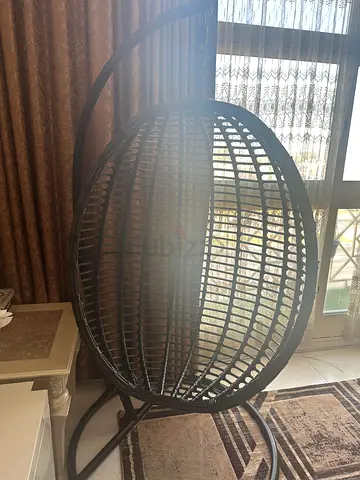 Hanging Egg Rattan Swing Chair with Stand -   Good Condition