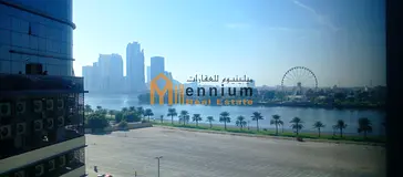 Office for rent Al Majaz 1, 2367 sqft, 6 separate rooms, triple water view, Corniche &amp; mosque vi