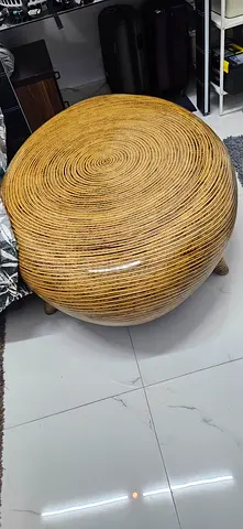 Round Woven Rattan Coffee Table / Ottoman