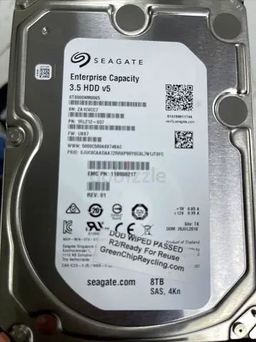 Many avl Seagate Enterprise Capacity 8TB 3.5 SAS HDD (Cleaned, Ready for Reuse)