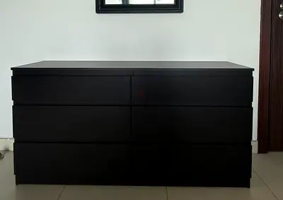 6-Drawer Dresser / Chest of Drawers – Black-Brown – Excellent Condition