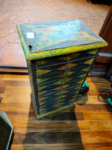 Vintage Hand-Painted Narrow Chest of 10 Drawers - Tall Slim Storage 57*30cm