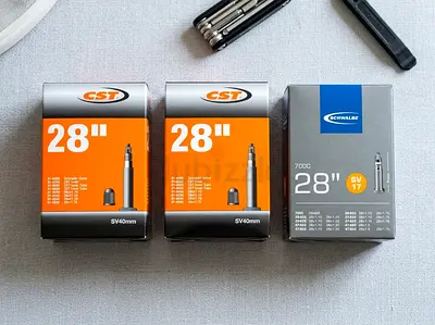 Set of 3 Bicycle Inner Tubes - 28 (SV40mm  SV17) - New